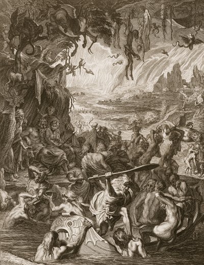 Scene of Hell, 1731 av Bernard Picart