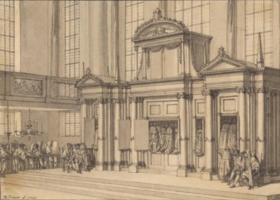 Lovens glede i den portugisiske synagogen i Amsterdam av Bernard Picart