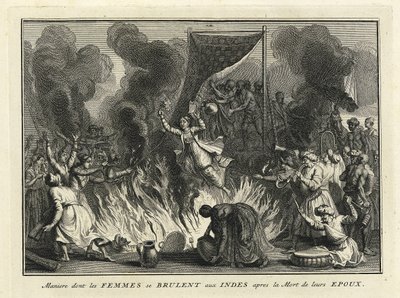 Enkebrenning i India, 1728 av Bernard Picart