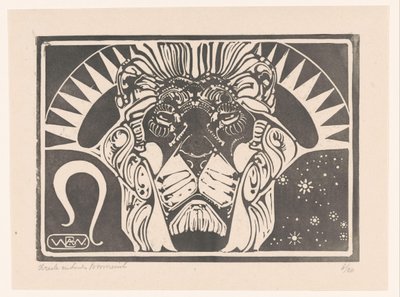 Hodet til en løve Leo (original tittel) av Bernard Willem Wierink (signed by artist)