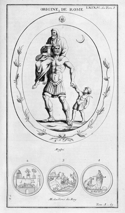 Opprinnelsen til Roma, 1757 av Bernard de Montfaucon