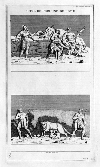 Opprinnelsen til Roma, 1757 av Bernard de Montfaucon