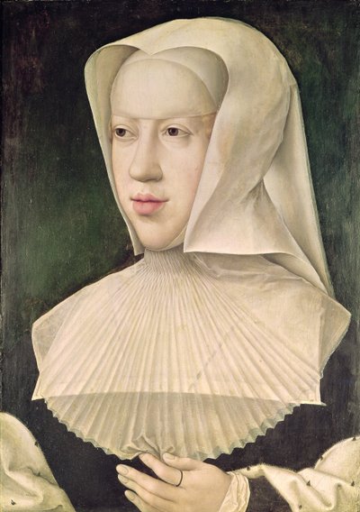 Marguerite de Habsbourg (1480-1530) hertuginne av Savoy (olje på panel) av Bernard van Orley