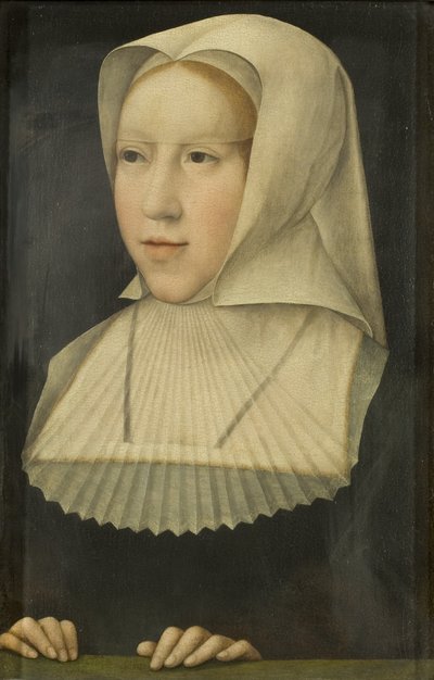 Portrett av Margaret av Østerrike (olje på panel) av Bernard van Orley