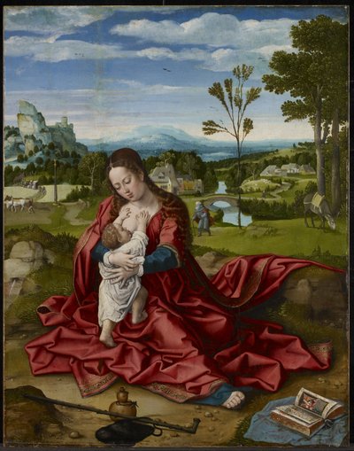 Hvil på flukten til Egypt, ca. 1518 (olje og gesso på panel) av Bernard van Orley