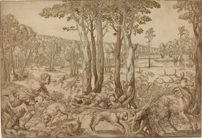The Hunts of Maximilian: The Stag Hunt (august) av Bernard van Orley