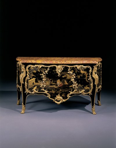Kommode, ca. 1745 (ormolu-montert japansk lakk og ebonisert tre) av Bernard van Risenburgh II