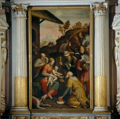 Tilbedelsen av magiene av Bernardino Campi