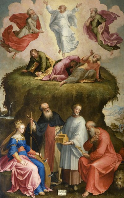 Transfigurasjon og hellige, 1565 av Bernardino Campi