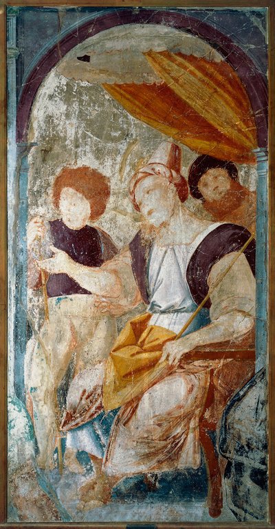 Italia, Varallo, malerifragment av The Flagellation av Bernardino Lanino