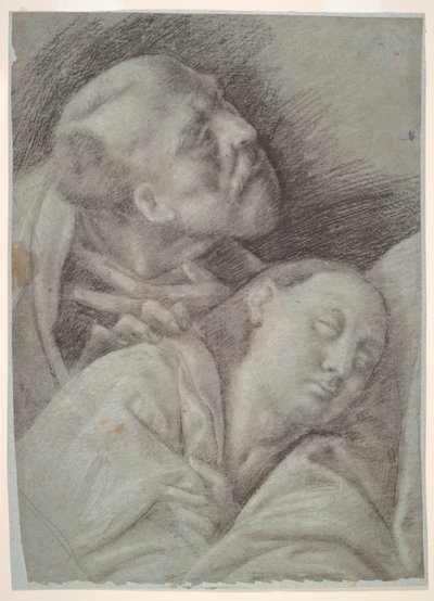 To apostler, studie for Det siste måltid av Bernardino Lanino