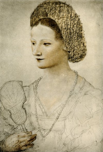 Portrett av en ukjent kvinne med en vifte av Bernardino Luini