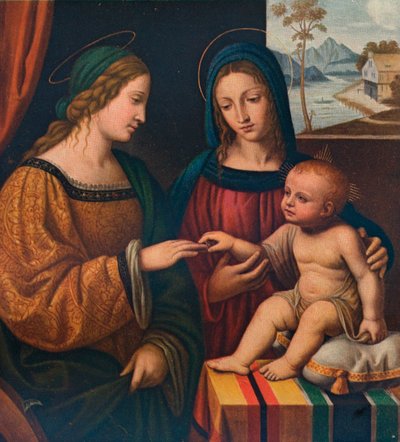 The Mystical Marriage of Saint Catherine, c1520, 1911 av Bernardino Luini