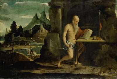 St Jerome av Bernardino da Brescia (attributed to)
