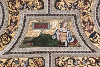 Delphic Sibyl, detalj av The Sibyls (fresco av Bernardino di Betto Pinturicchio