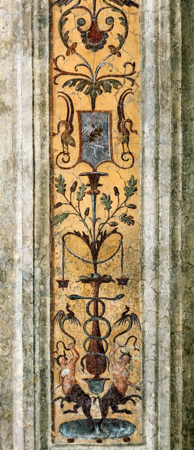 Detalj av pilaster med groteske figurer (maleri av Bernardino di Betto Pinturicchio
