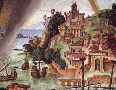 Pave Pius II går til konsilet i Basel. Detalj - Fresco av Bernardino di Betto Pinturicchio