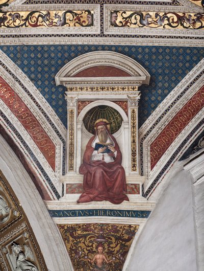 Saint Jerome, detalj av Doctors of the Church (fresco av Bernardino di Betto Pinturicchio