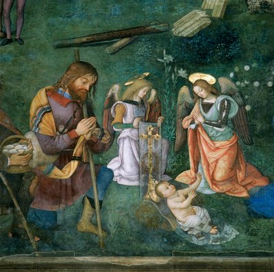 Kristusbarnet, detalj om fødselen av Bernardino di Betto Pinturicchio