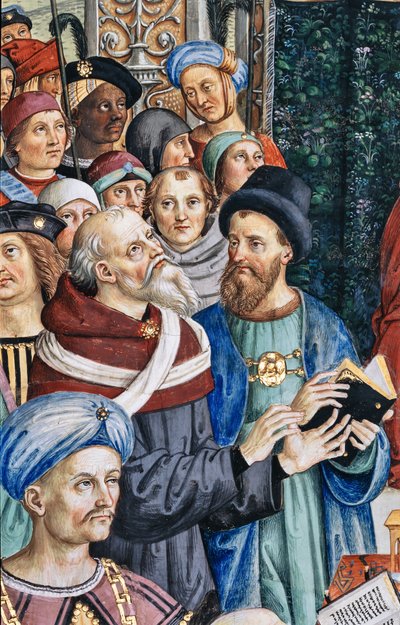 Piccolomini-biblioteket, sørvestveggen: “ Pius II presiderer over Diet of Mantua, 1. juni av Bernardino di Betto Pinturicchio