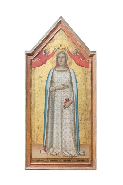 "Madonna del parto" kronet av engler av Bernardo (workshop of) Daddi
