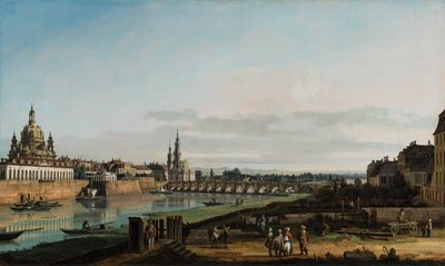 Dresden fra Elbens høyre bredd, ovenfor Augustusbrua av Bernardo Bellotto