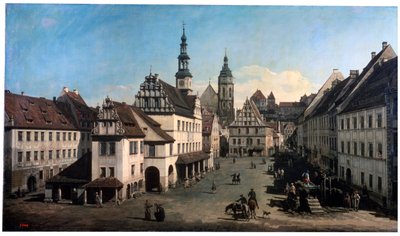 Markedsplassen i Pirna, c1752-c1755 av Bernardo Bellotto