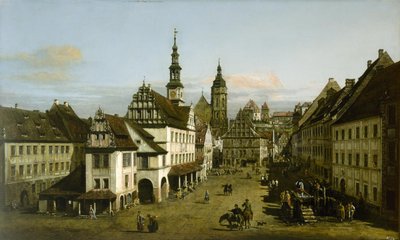 Tysk: Bybilde (Markedsplassen i Pirna) Markedsplassen ved Pirna av Bernardo Bellotto
