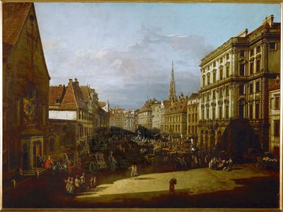 Mehlmarkt i Wien, Østerrike (olje på lerret) av Bernardo Bellotto