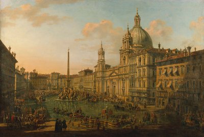 Piazza Navona i Roma, tidlig på 1740-tallet. av Bernardo Bellotto