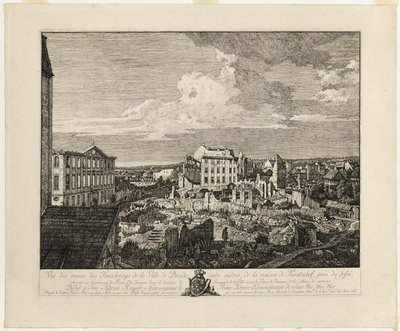 Ruinene av Pirnaischer-forstaden med Palais Fürstenhof av Bernardo Bellotto
