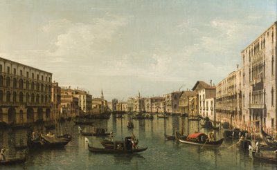 Utsikt over Grand Canal med Palazzi Foscari og Moro Lin av Bernardo Bellotto