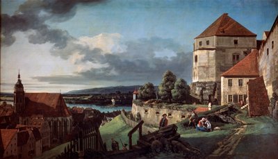 Utsikt over Pirna fra Sonnenstein festning, c1752-c1755 av Bernardo Bellotto