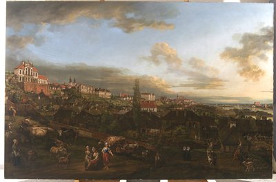 Utsikt over Warszawa med Ordynacki-palasset, 1772 av Bernardo Bellotto