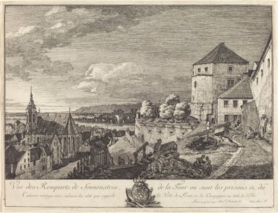 Utsikt over vollene til Sonnenstein av Bernardo Bellotto
