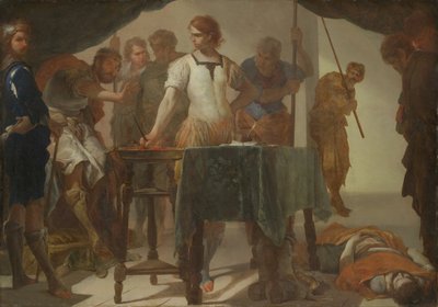 Mucius Scaevola konfronterer kong Porsenna av Bernardo Cavallino