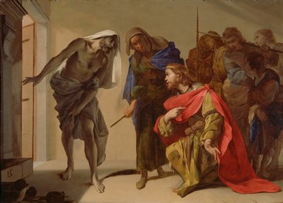 The Shade of Samuel påkalt av Saul, ca. 1655 av Bernardo Cavallino