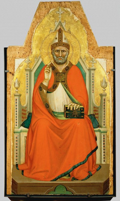 Sankt Peter eller en hellig biskop (maleri på tre) av Bernardo Daddi