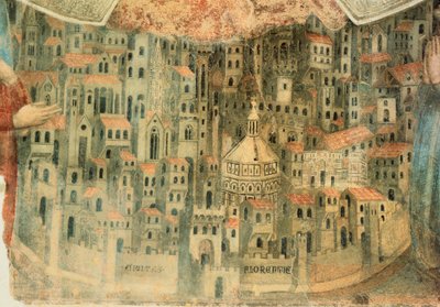 Utsikt over Firenze, detalj fra 'La Madonna della Misericordia' av Bernardo Daddi