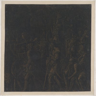 Ark 8 fra The Triumphs of Caesar, etter Mantegna, 1599. av Bernardo Malpizzi