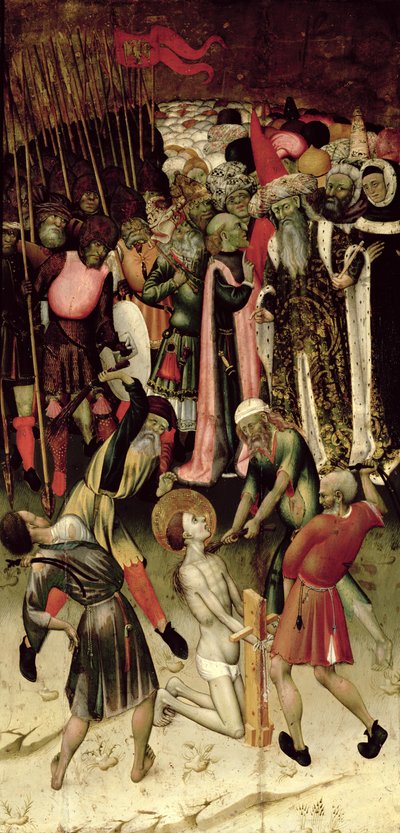 Forfølgelsen av St. George. ca. 1435 (olje på panel) av Bernardo Martorell