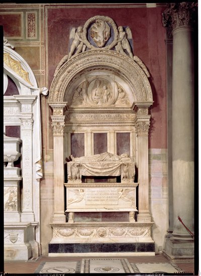 Graven til Leonardo Bruni (1369-144) 1446-50 (marmor) av Bernardo Rossellino