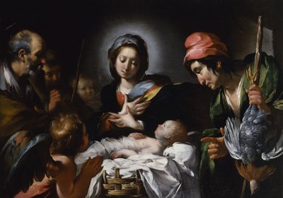 Tilbedelse av hyrdene, ca. 1615 (olje på lerret) av Bernardo Strozzi
