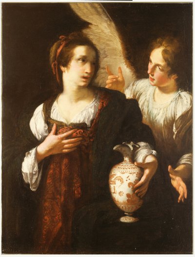 Hagar og engelen, kort tid etter 1630 (olje på lerret) av Bernardo Strozzi