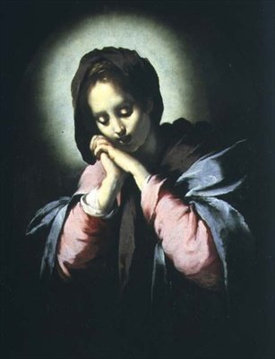 Madonna i tilbedelse av Bernardo Strozzi