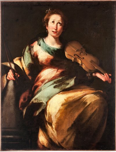 Representasjon av Saint Cecilia eller "" Allegorie de la Musique" (St cecilia eller allegori av musikken) Maleri av Bernardo Strozzi (1581-1644) av Bernardo Strozzi