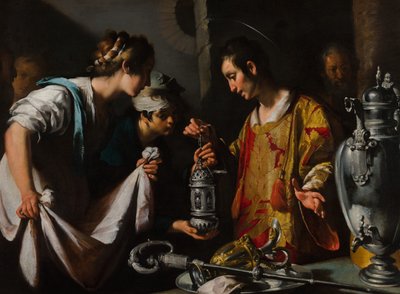 Sankt Laurentius deler ut kirkens rikdommer av Bernardo Strozzi