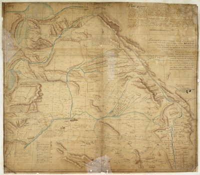 Kart over den største delen av New Mexico, og en del av Upper California av Bernardo de Miera y Pacheco