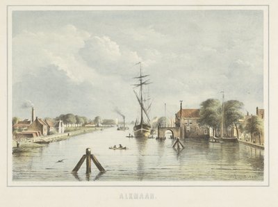 Utsikt over Alkmaar fra Bierkade av Bernardus Gerardus ten Berge