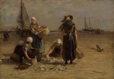 Fishwives on the Beach (olje på lerret) av Bernardus Johannes Blommers or Bloomers